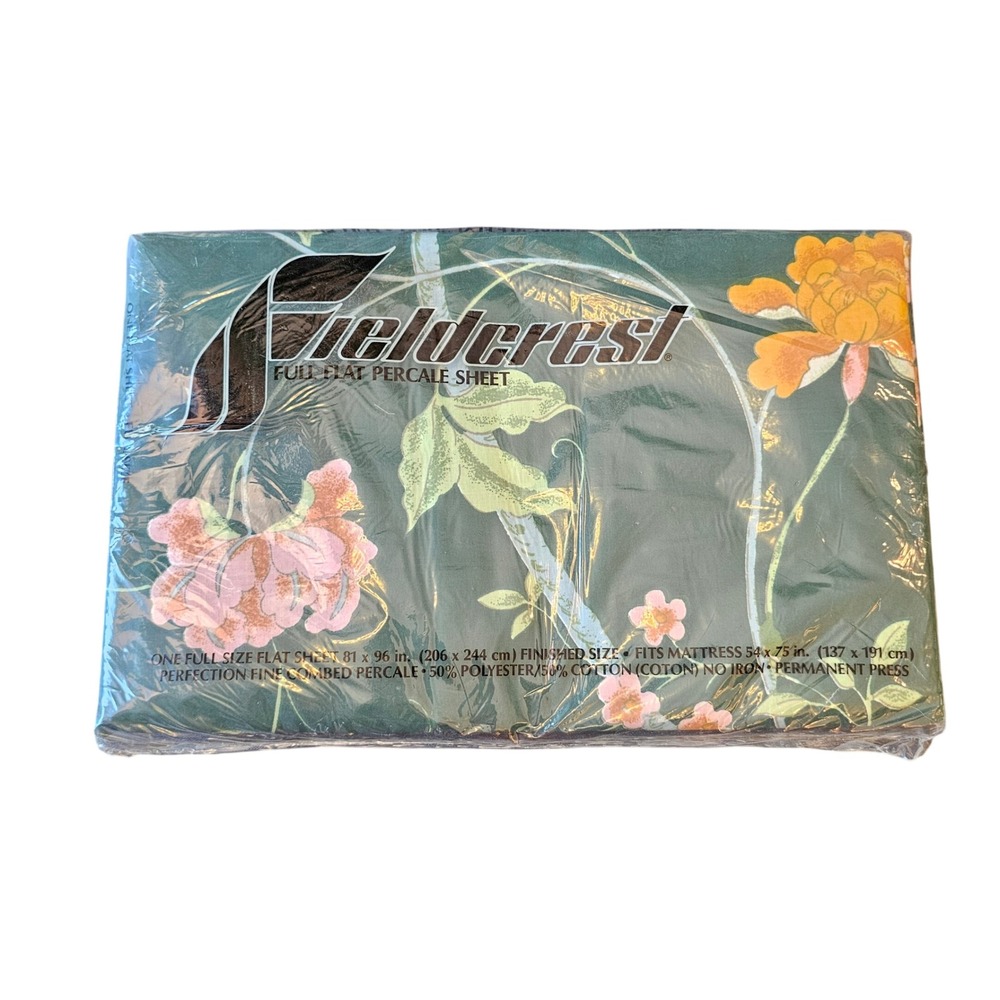 Fieldcrest Empress Garden Full Sheet Set 11pc Lot Vintage Green Floral Butterfly